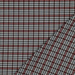 Gabardine Schottenkaro Stretch - dunkelblau/hellblau/rost