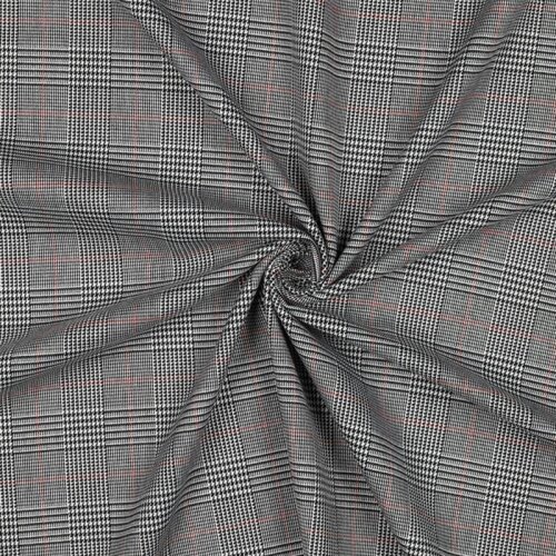 Tartán elástico - negro/blanco/rojo