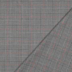 Gabardine Schottenkaro Stretch - schwarz/weiss/rot