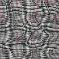 Tartán elástico - negro/blanco/rojo