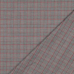 Gabardine Schottenkaro Stretch - schwarz/rot/weiss