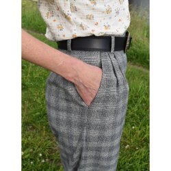 Gabardine Schottenkaro Stretch - dunkelblau/weiss/kamel/rot