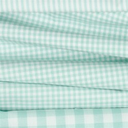 Katoen poplin 2.7mm Vichy ruit - azuurblauw
