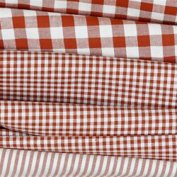 Cotton poplin 2,7mm Vichy check - terracotta