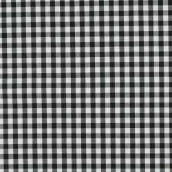 Popelina de algodón Vichy check - negro