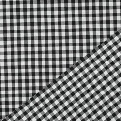 Popelina de algodón Vichy check - negro