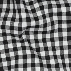 Katoen poplin Vichy ruit - zwart