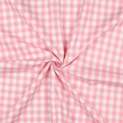 Katoen poplin Vichy check - zalm sinaasappel