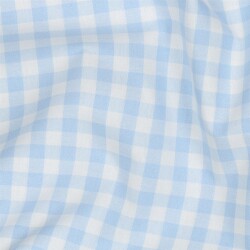 Katoen poplin Vichy ruit - lichtblauw