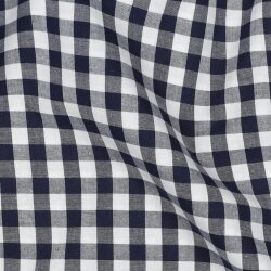 Poeline de coton Vichy check - bleu foncé