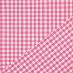 Poeline de coton Vichy check - fuchsia