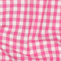 Katoen poplin Vichy ruit - fuchsia