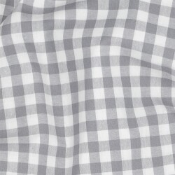 Katoen poplin Vichy ruit - grijs
