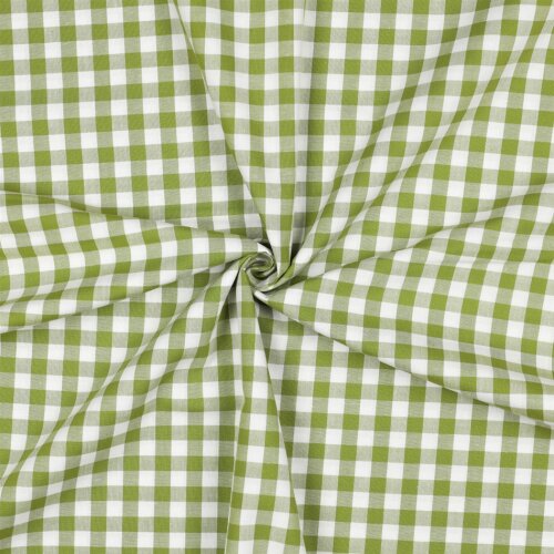 Coton-popeline Vichy check - bouteille verte