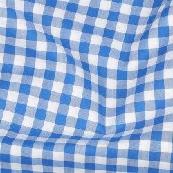 Katoen Poplin Vichy Check - Sky