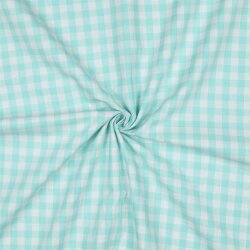 Coton-popeline Vichy check - bleu azur
