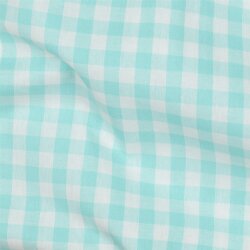 Coton-popeline Vichy check - bleu azur
