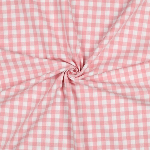 Popeline di cotone Vichy check - rosa scuro