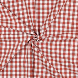 Coton-popeline Vichy check - terre cuite