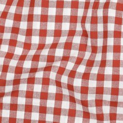 Coton-popeline Vichy check - terre cuite