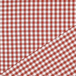 Coton-popeline Vichy check - terre cuite