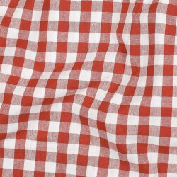 Katoen poplin Vichy ruit - terracotta