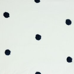 Cotton batiste dots - white/navy blue