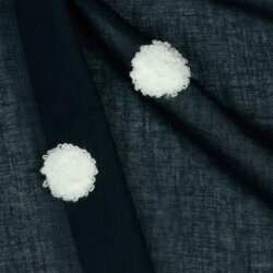 Cotton batiste dots - navy blue/white