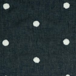 Baumwollbatist Punkte - navyblau/weiss