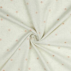 Viscose linen embroidered - quartz pink