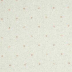 Viscose linen embroidered - quartz pink