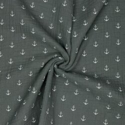 Muslin anchor - dark grey/white
