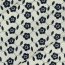 Viscose linen embroidered - dark blue