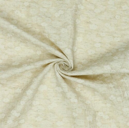 Baumwollstoff LINEN JACQUARD - natur