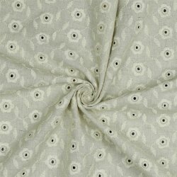 Viscose linen embroidered - natural