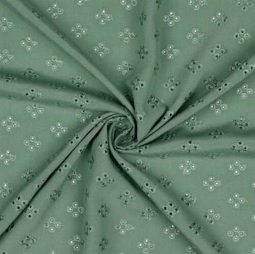 Viscose embroidered - old green