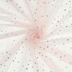 Soft tulle hearts - quartz pink