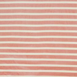 Nickistoff Streifen - rosa/creme