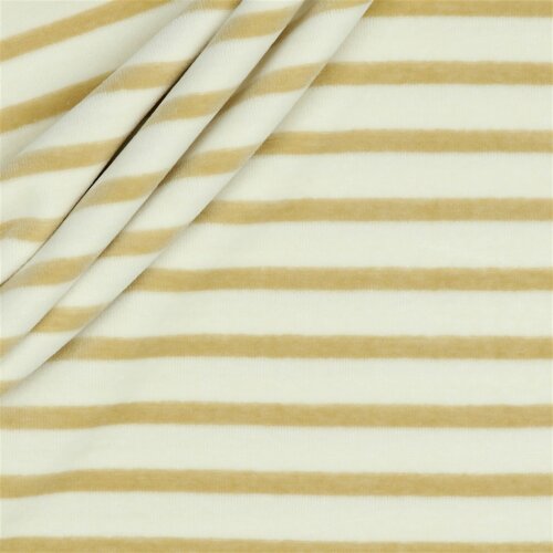 Nickistoff Streifen - creme/sand