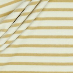 Nickistoff Streifen - creme/sand
