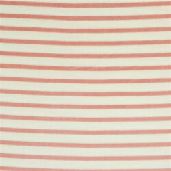 Nickistoff Streifen - creme/rosa