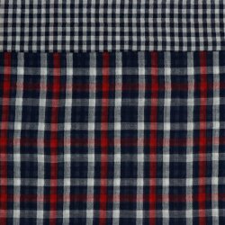 Muslin Double-sided CHECKS - dark blue