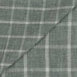 Muslin MELANGE Double-sided CHECK - light grey mottled