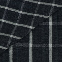 Muslin MELANGE Double-sided CHECK - navy blue mottled