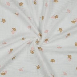 Muslin embroidered - antique white