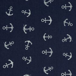 Jeansstoff Anker - dunkelblau