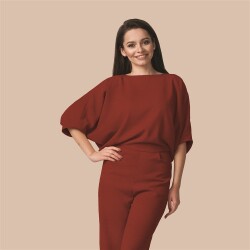 Bamboe katoenen jersey - donkere abrikoos