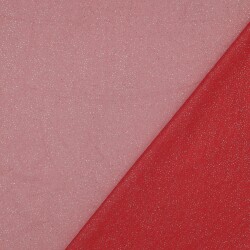 Tulle pailleté Royal - rouge/argenté