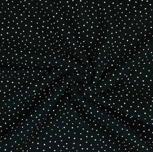 Muslin small dots - black