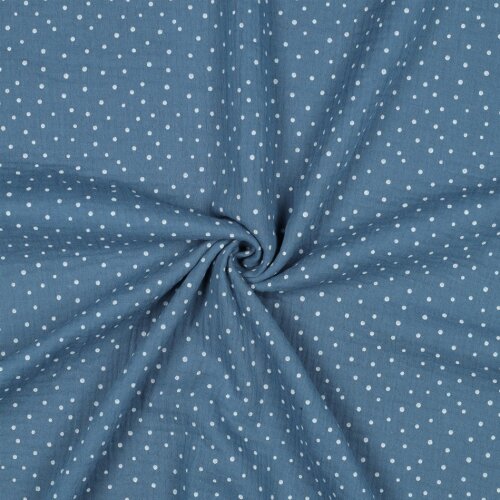 Muslin small dots - blue